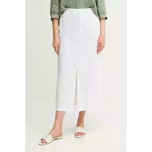 OUI fustă din in culoarea alb, midi, drept, 92882 imagine
