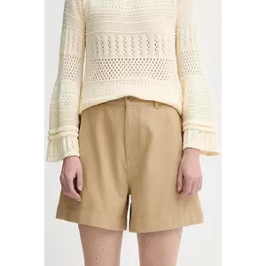 Filippa K pantaloni scurți din bumbac culoarea verde, neted, high waist, 31423.FK imagine