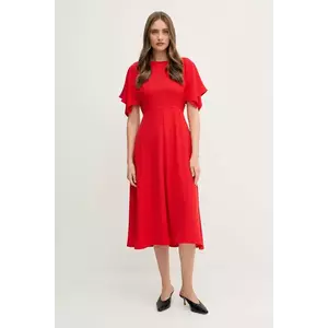 Sandro Ferrone rochie culoarea rosu, midi, evazati, S23XBEBRANCALEONE imagine