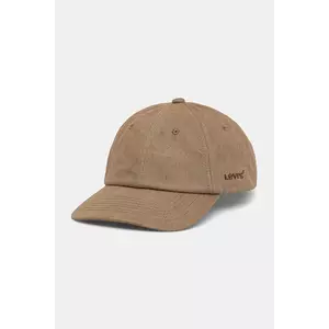 Levi's șapcă de baseball din bumbac culoarea bej, neted, D7589-0017 imagine