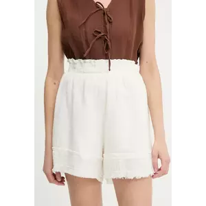 Answear Lab pantaloni scurti culoarea bej, neted, high waist imagine