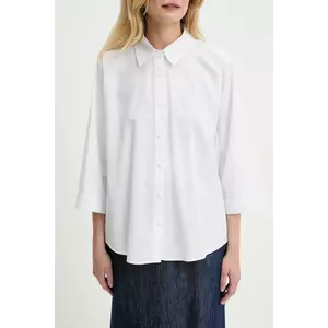 Answear Lab camasa din bumbac culoarea alb, cu guler clasic, relaxed imagine
