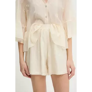 Answear Lab pantaloni scurti culoarea bej, neted, high waist imagine