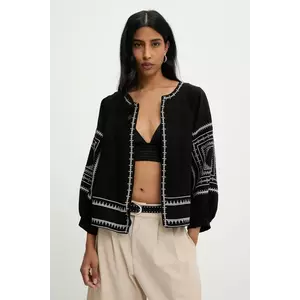 Answear Lab sacou din bumbac culoarea negru, desfacut imagine