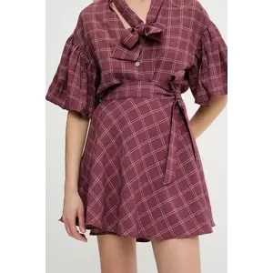Answear Lab fusta culoarea bordo, mini, evazati imagine