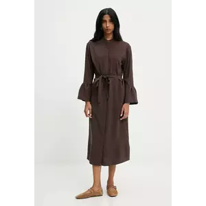 Answear Lab rochie culoarea maro, maxi, drept imagine