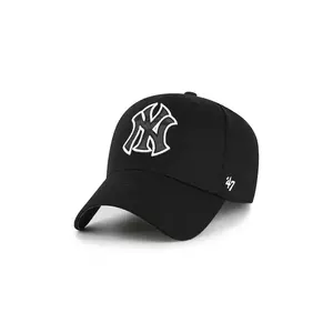 47 brand șapcă de baseball din bumbac MLB New York Yankees culoarea negru, cu imprimeu, B-FIJMP17CTP-BK imagine