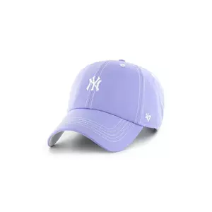 47 brand șapcă de baseball din bumbac MLB New York Yankees culoarea violet, uni, B-CSBCU17GWS-LV imagine