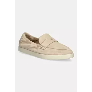 Tory Burch mocasini din piele intoarsa Ballet Sport Loafer culoarea bej, cu toc plat, 158073-250 imagine