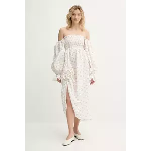 The Sleeper rochie din in culoarea alb, maxi, evazati, ATDR01F015R imagine