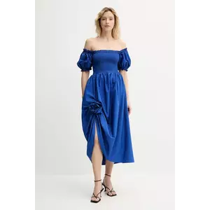 The Sleeper rochie din bumbac maxi, evazati, BRDR06P004R imagine