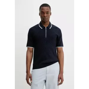 Abercrombie & Fitch tricou polo culoarea bleumarin, uni, KI120-5086 imagine