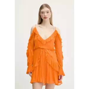 Desigual rochie METZ culoarea portocaliu, mini, evazati, 25SWVW15 imagine