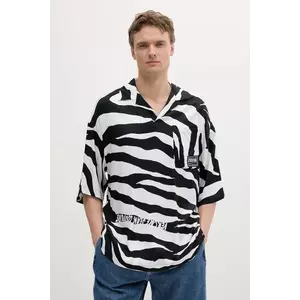 Versace Jeans Couture tricou polo culoarea negru, cu imprimeu, 78GAG628 NS595 imagine