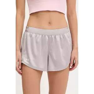Under Armour pantaloni scurți de antrenament Tech Play culoarea violet, uni, high waist, 1389883 imagine