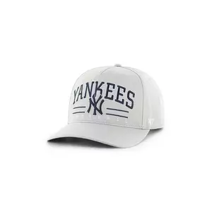 47 brand șapcă de baseball din bumbac MLB New York Yankees culoarea gri, cu imprimeu, B-RSCOE17GWP-GY imagine