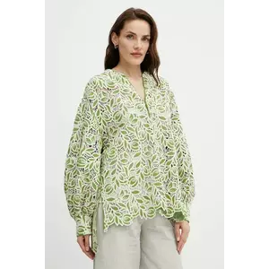 Luisa Spagnoli bluză culoarea verde, cu imprimeu, 542155 imagine
