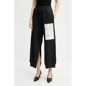 MM6 Maison Margiela pantaloni de trening din bumbac femei, culoarea negru, cu imprimeu, S52KA0527.M25012 imagine