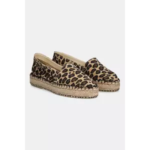 Answear Lab espadrile din piele intoarsa culoarea maro, cu platforma imagine