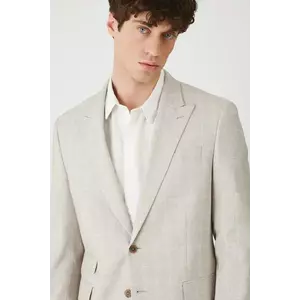 Medicine blazer din amestec de in culoarea bej imagine