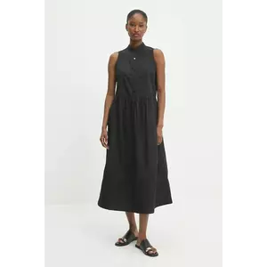 Answear Lab rochie din bumbac culoarea negru, midi, evazati imagine