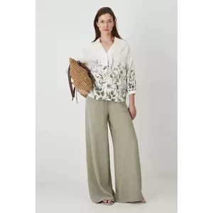 Medicine bluza din amestec de in culoarea bej, modelator imagine