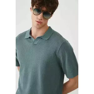 Medicine tricou polo culoarea verde, neted imagine