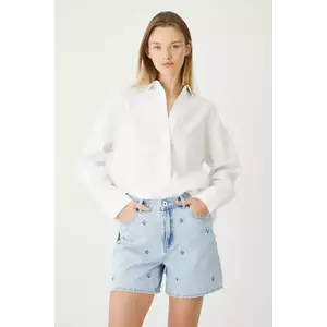 Medicine pantaloni scurti jeans cu imprimeu, medium waist imagine