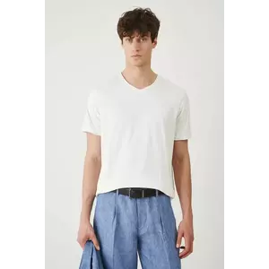 Medicine tricou din bumbac culoarea bej, neted imagine