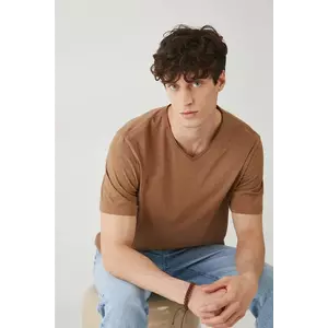 Medicine tricou din bumbac culoarea maro, neted imagine