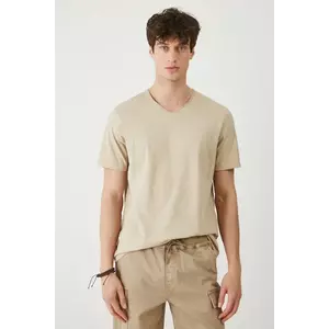 Medicine tricou din bumbac culoarea bej, neted imagine
