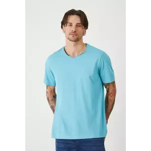 Medicine tricou din bumbac culoarea turcoaz, neted imagine