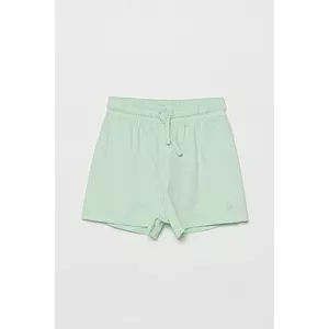 United Colors of Benetton pantaloni scurți din bumbac pentru copii culoarea verde, uni, talie reglabila, 3BL0G901T imagine