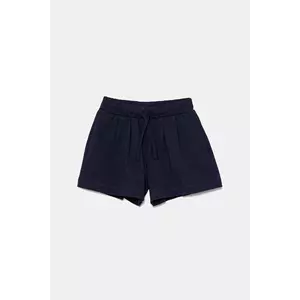 United Colors of Benetton pantaloni scurți din bumbac pentru copii culoarea bleumarin, uni, talie reglabila, 3BL0C903I imagine