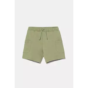 United Colors of Benetton pantaloni scurți din bumbac pentru copii culoarea verde, talie reglabila, 39DJG901C imagine