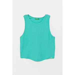 United Colors of Benetton top din bumbac pentru copii culoarea turcoaz, 31H3CH01F imagine