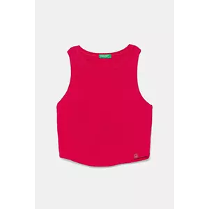 United Colors of Benetton top din bumbac pentru copii culoarea roz, 31H3CH01F imagine
