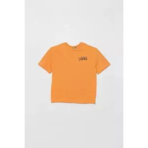 United Colors of Benetton tricou de bumbac pentru copii culoarea portocaliu, cu imprimeu, 3SLUC10P8 imagine