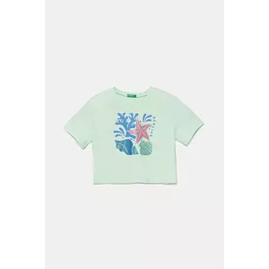 United Colors of Benetton tricou de bumbac pentru copii culoarea verde, 35RYC10OZ imagine