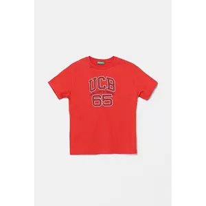 United Colors of Benetton tricou de bumbac pentru copii culoarea rosu, cu imprimeu, 3I1XC10OO imagine