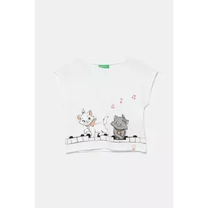 United Colors of Benetton tricou de bumbac pentru copii culoarea alb, 3JERG10JC imagine