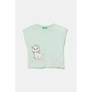 United Colors of Benetton tricou de bumbac pentru copii culoarea verde, 3JERG10JC imagine