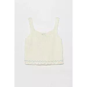 United Colors of Benetton bluză copii culoarea bej, neted, 114FQH00B imagine