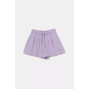 United Colors of Benetton pantaloni scurți din bumbac pentru copii culoarea violet, uni, talie reglabila, 3BL0C903I imagine