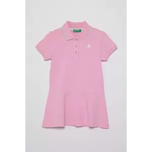 United Colors of Benetton rochie fete culoarea roz, mini, evazati, 3F9HGV00Z imagine