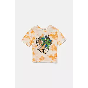 United Colors of Benetton tricou de bumbac pentru copii culoarea portocaliu, cu imprimeu, 3ORKC10P3 imagine