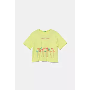 United Colors of Benetton tricou de bumbac pentru copii culoarea verde, 35RYC10OZ imagine