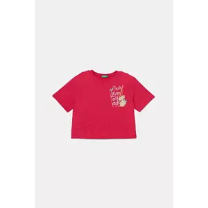 United Colors of Benetton tricou de bumbac pentru copii culoarea roz, 35RYC10OZ imagine