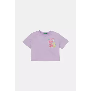 United Colors of Benetton tricou de bumbac pentru copii culoarea violet, 35RYC10OZ imagine