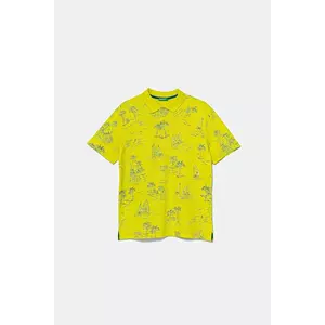 United Colors of Benetton tricouri polo din bumbac pentru copii culoarea verde, cu imprimeu, 36Y4C301W imagine